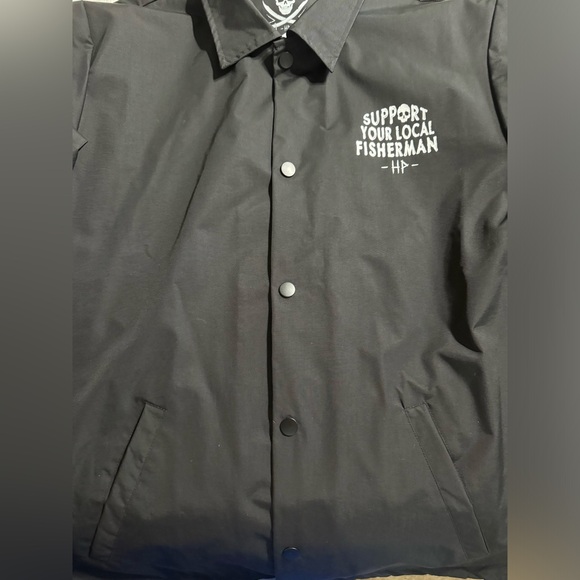 HAGGARD PIRATE Mens “Support Your Local Fisherman” Windbreaker XL NWOT - Picture 5 of 6